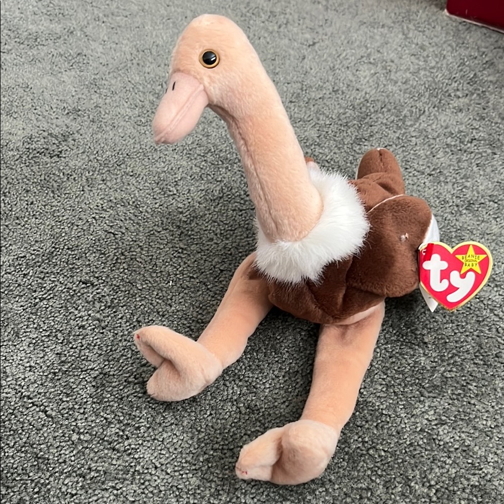 Rare “Stretch” Ty Beanie Baby Ostrich Plush perfect condition